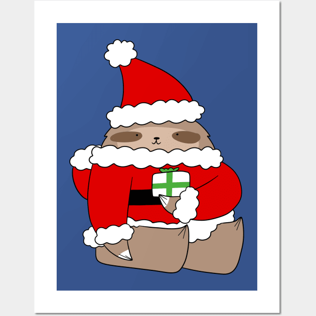 Santa Sloth Wall Art by saradaboru